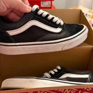 Vans Black Canvas/suede Shoes with White Detailing